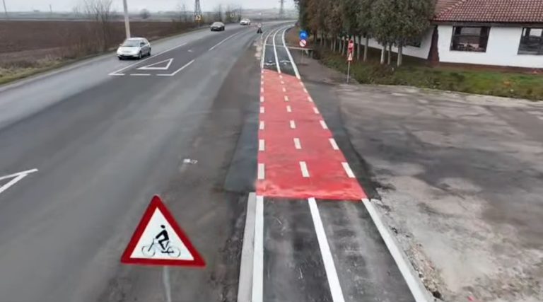 Finalizare amenajare pistă de biciclete în municipiul Orăștie, județul Hunedoara