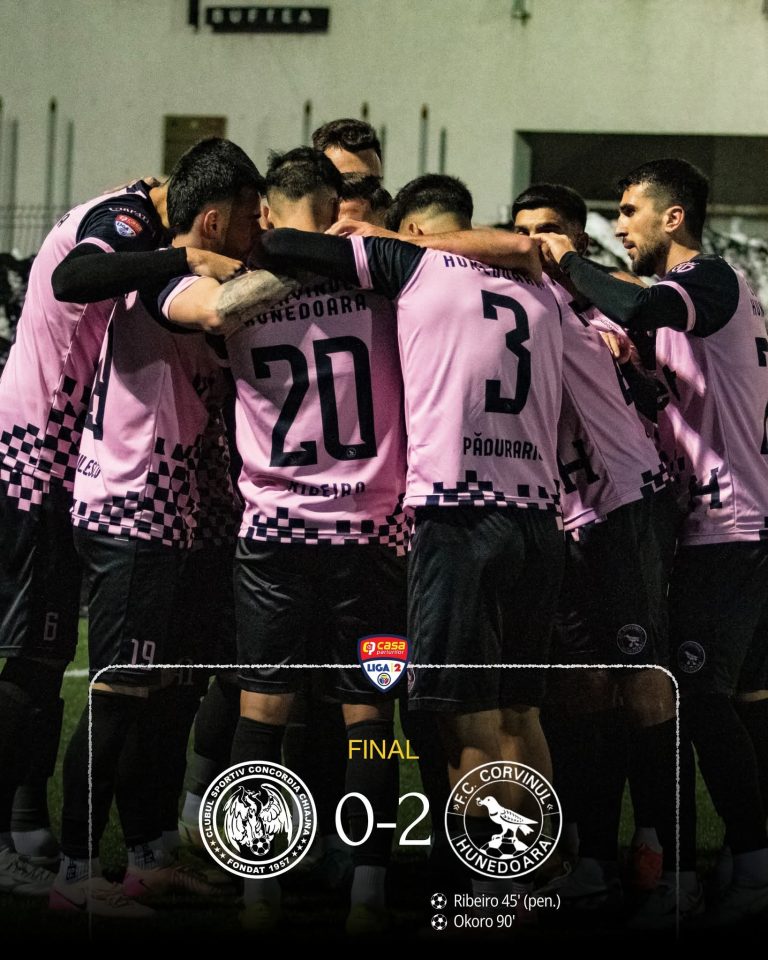 🏆 Corvinul Hunedoara rămâne lider neînfrânt în Liga 2 după etapa 18